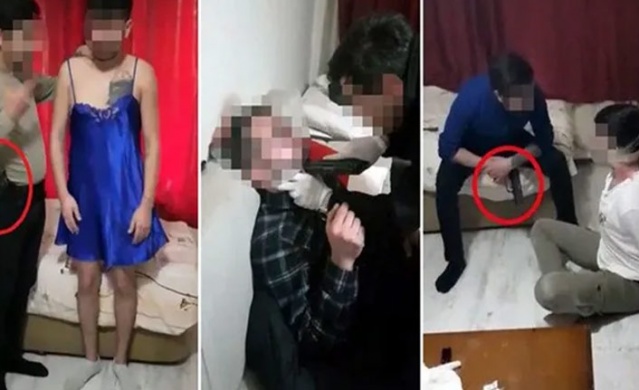 Rehin aldılar ağzına silah dayayıp kadın elbisesi giydirdiler. Foto Galeri. 1