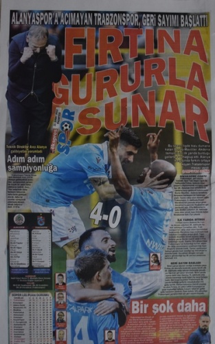 Trabzon yerel basınından "şampiyon" başlıkları "Yormayın bizi verin kupamızı" foto galeri 3