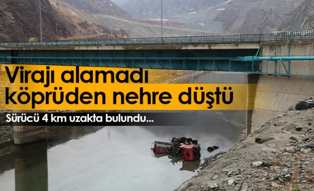 Virajı alamadı köprüden nehre düştü. Foto Haber 1