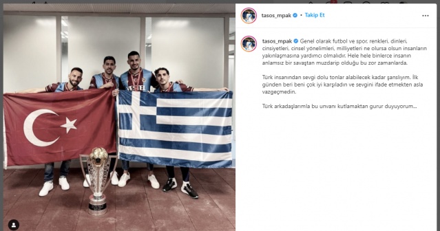 Bakasetas ve Siopis’ten Türk bayrağı ile paylaşım! "Gurur duyuyorum..." Foto Haber 3