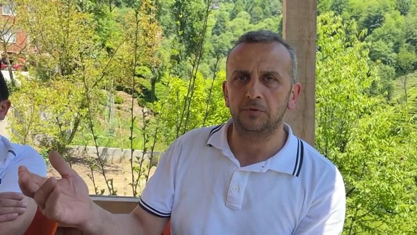 Rize'de elektrik direği yıkılmasın diye yapmadığı kalmadı 2