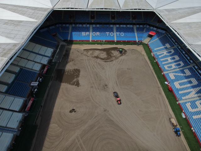 Şampiyonluk kutlamaları sonrası Trabzonspor'un stadı sil baştan yenileniyor. Foto Haber 15