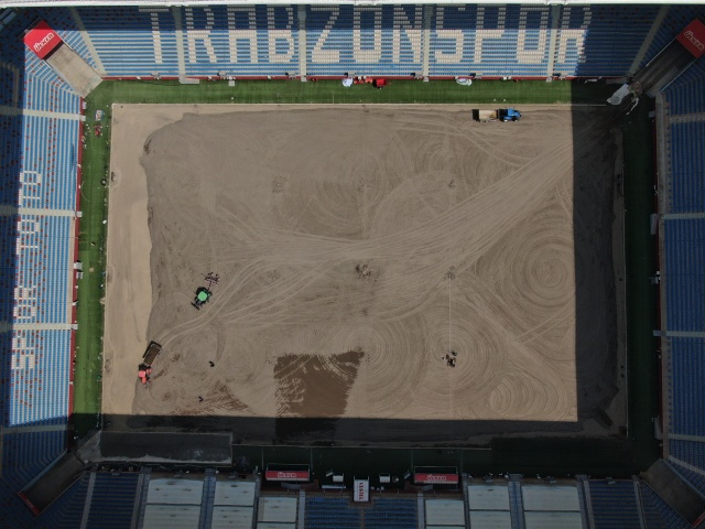 Şampiyonluk kutlamaları sonrası Trabzonspor'un stadı sil baştan yenileniyor. Foto Haber 8