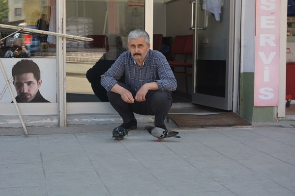 Ordu’da berberin güvercinlerle dostluğu. Foto Haber 4