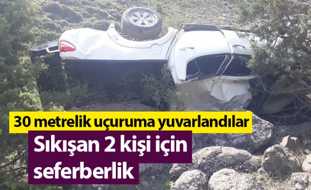 Artvin'de 30 metrelik uçuruma yuvarlandılar! 2 kişi için seferberlik. Foto Haber 1