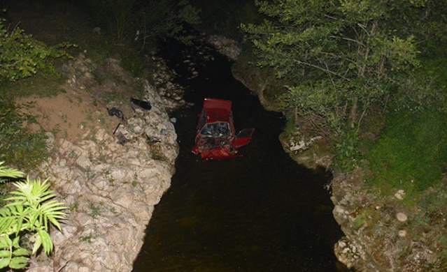Ordu'da dereye düşen araç paramparça oldu, 1 kişi yaralandı. Foto Haber 5