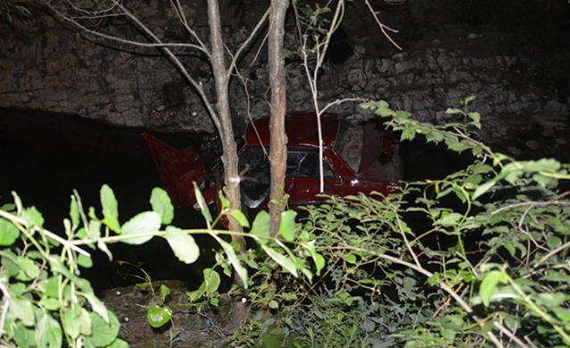 Ordu'da dereye düşen araç paramparça oldu, 1 kişi yaralandı. Foto Haber 6
