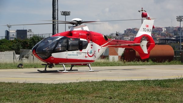 Trabzon'da Helikopter ambulans en yoğun günlerini yaz mevsiminde yaşıyor. Foto Haber 7