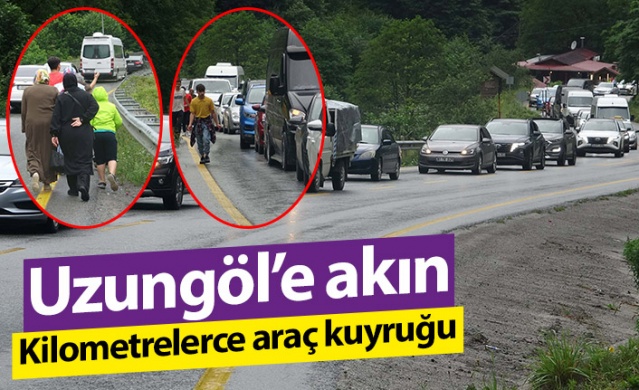 Uzungöl'e akın; kilometrelerce araç kuyruğu oluştu. Foto Haber 1