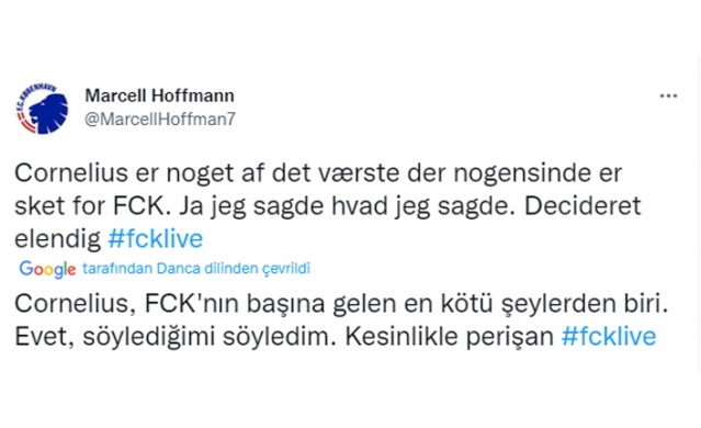 Kopenhag taraftarından Cornelius'a tepki! Foto Haber 11