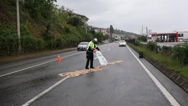 Trabzon'da takla atan araçtan burnu bile kanamadan açıktı. Foto Haber 9
