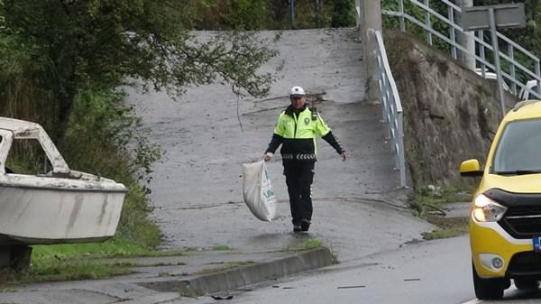 Trabzon'da takla atan araçtan burnu bile kanamadan açıktı. Foto Haber 8