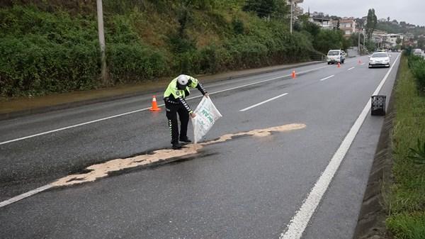 Trabzon'da takla atan araçtan burnu bile kanamadan açıktı. Foto Haber 7