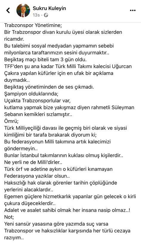 Trabzonspor Divan Kurulu Üyesi Kuleyin’den sert tepki! Foto Haber 10