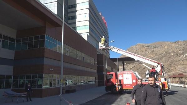 Gümüşhane Devlet Hastanesi’nde yangın tatbikatı. Foto Haber 6
