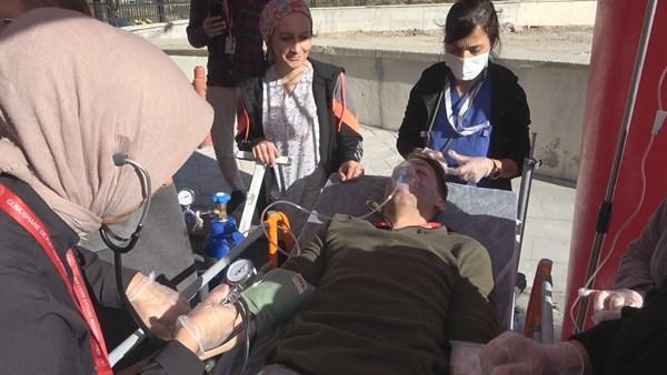 Gümüşhane Devlet Hastanesi’nde yangın tatbikatı. Foto Haber 3