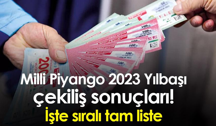 2023 Milli Piyango Yılbaşı çekiliş sonuçları! Milli Piyango bilet sorgulama! Sıralı tam liste 1
