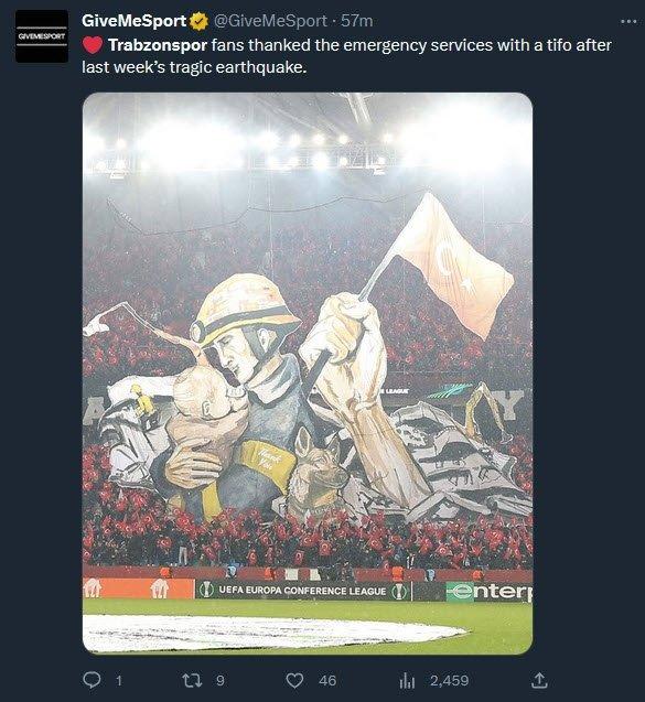 Dünya Trabzonspor maçınındaki koreografiyi konuşuyor "Muhteşem" 21