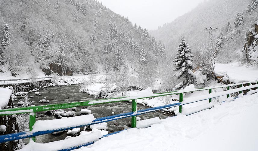 Karadeniz'in yüksek kesimlerinde yağan kar kartpostallık görüntüler oluşturdu 6