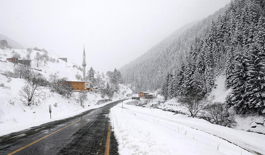 Karadeniz'in yüksek kesimlerinde yağan kar kartpostallık görüntüler oluşturdu 8