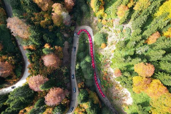 Cumhuriyetin 100. yılında 100 metrelik bayrakla ormanda yürüdüler 2