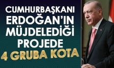 Cumhurbaşkanı Erdoğan'ın müjdelediği projede 4 gruba kota