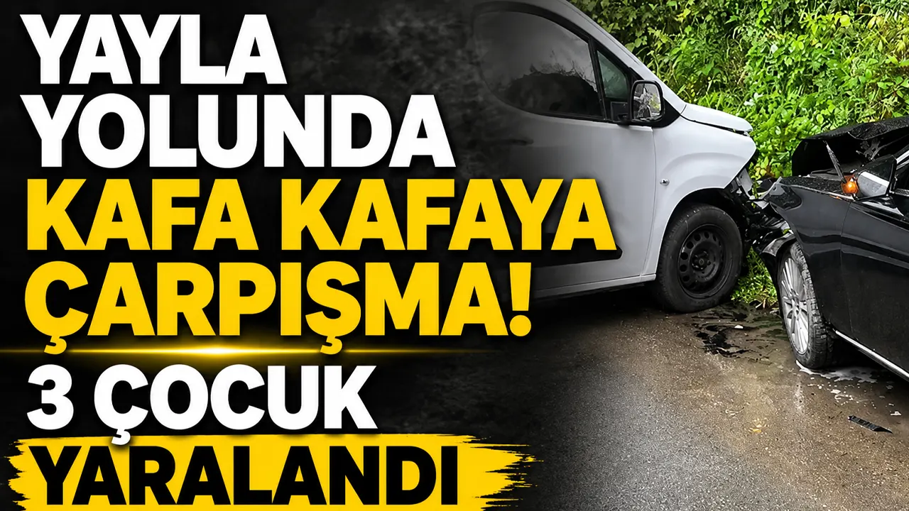 Ayder Yaylası yolunda kafa kafaya çarpışma: 3 çocuk yaralandı
