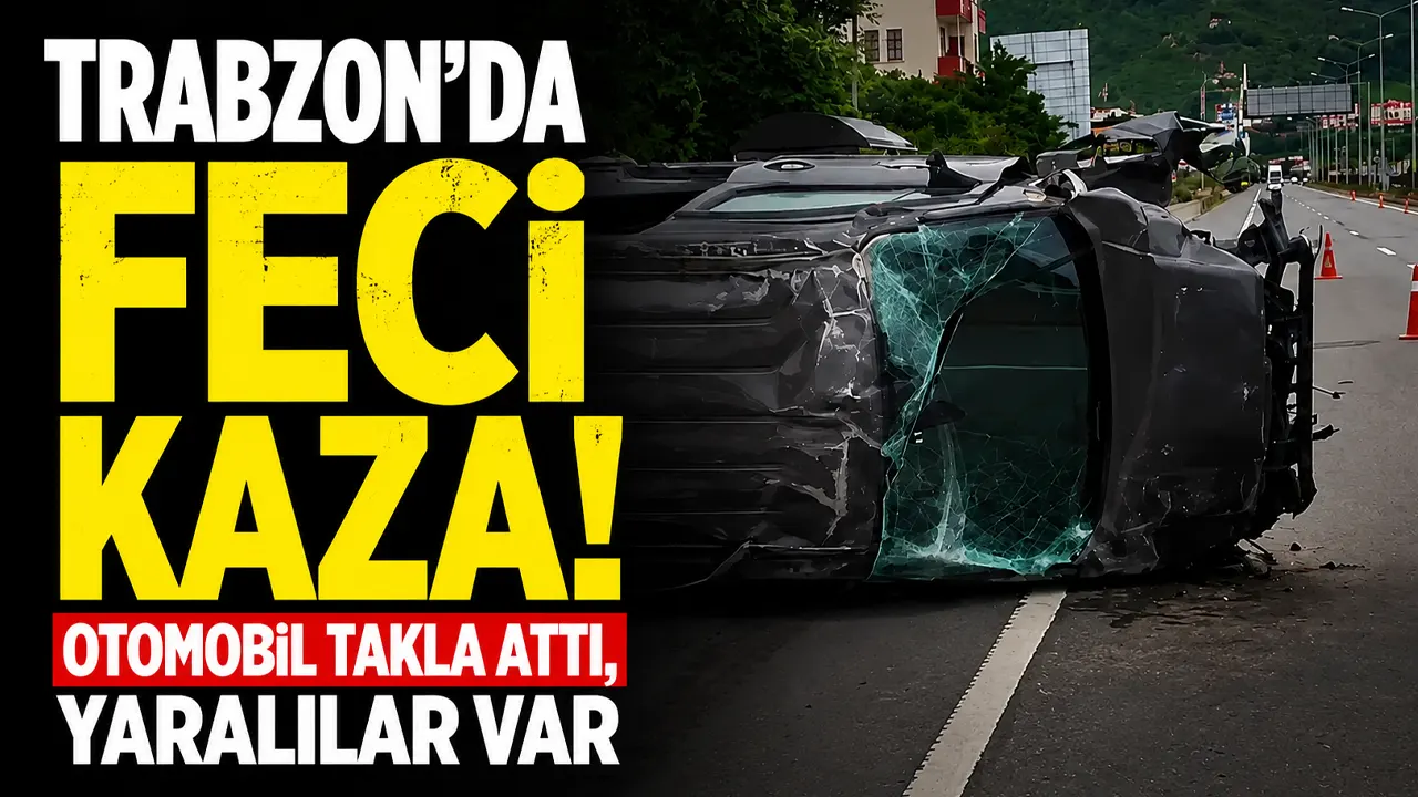 Trabzon Araklı'da otomobil takla attı! 3 kişi hafif yaralandı