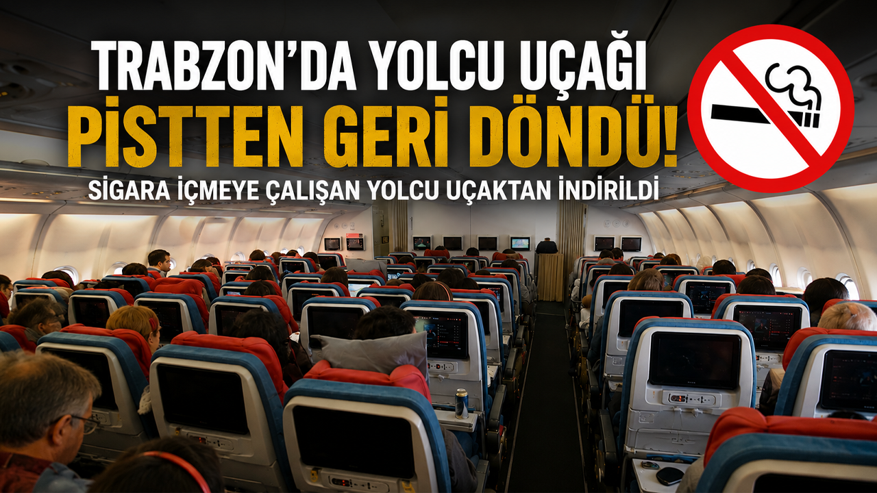 Trabzon'da yolcu uçağı pistten geri döndü! Sigara içmeye çalışan yolcu uçaktan indirildi