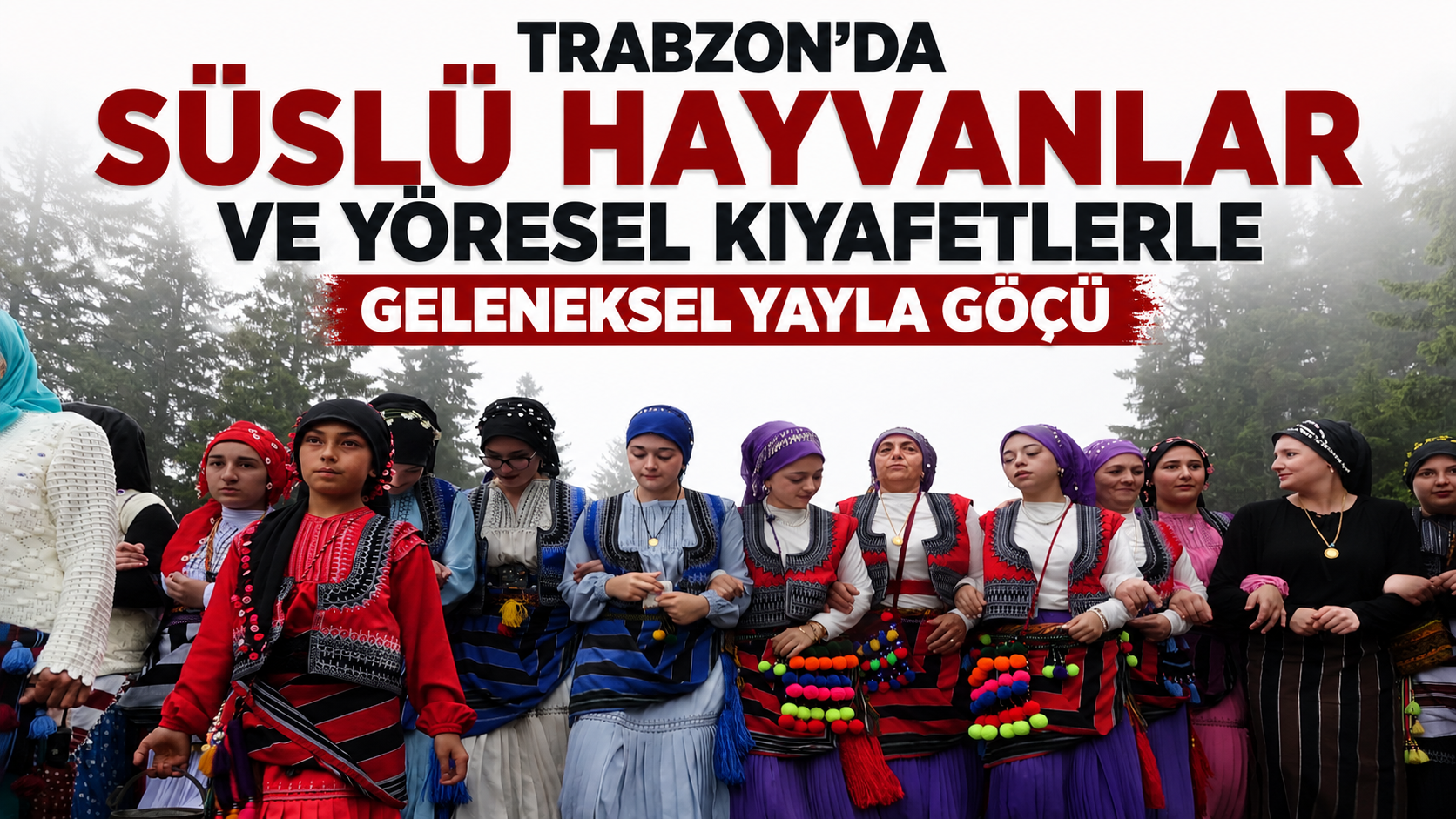 Trabzon'da süslü hayvanlar ve yöresel kıyafetlerle geleneksel yayla göçü