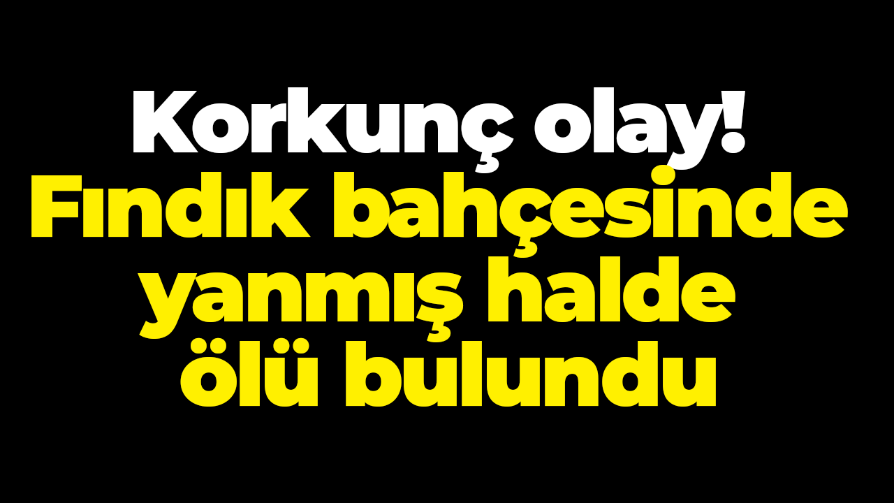 Korkunç olay! Fındık bahçesinde yanmış halde ölü bulundu