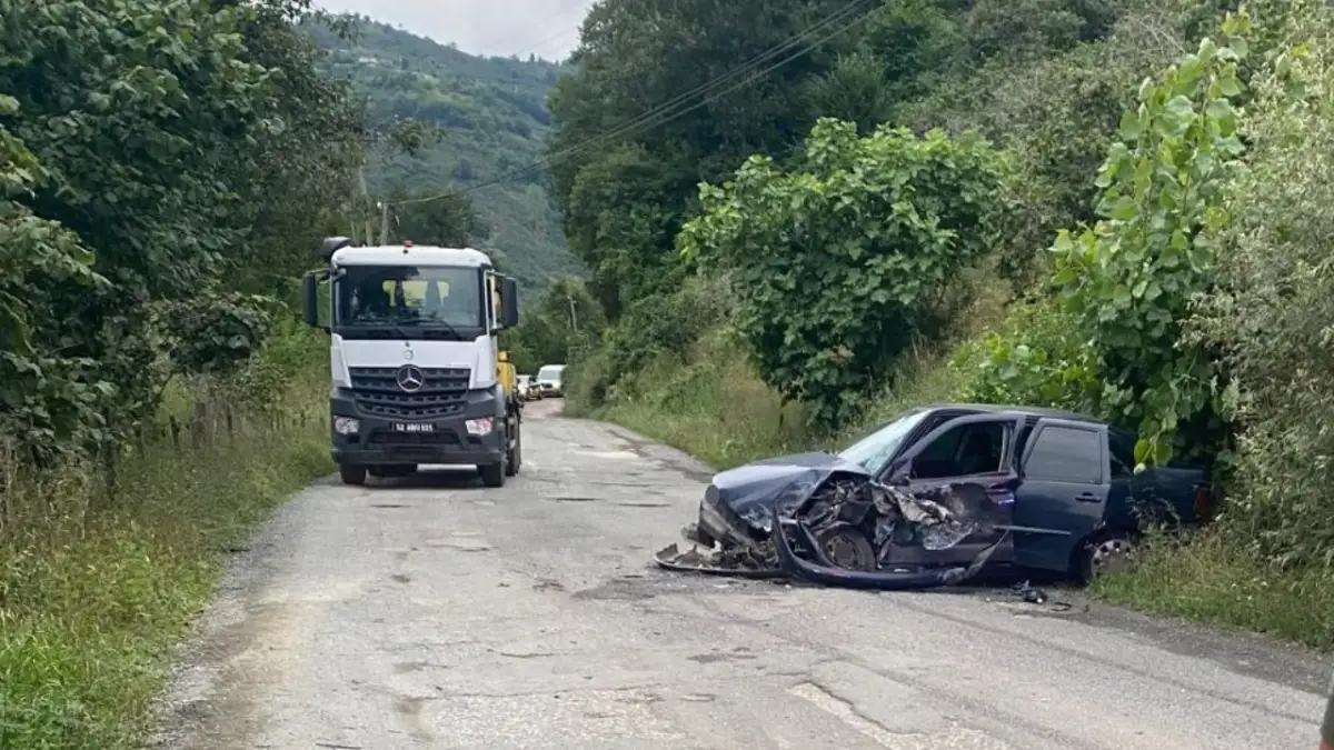 Fındık bahçesine uçtu! Çakıl yüklü kamyon devrildi, 2 yaralı