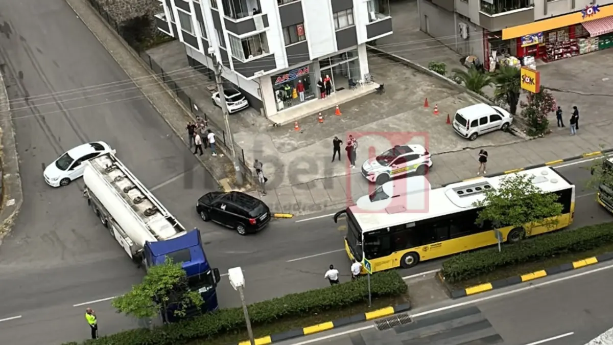 Trabzon'da facianın eşiğinden dönüldü! Tanker refüje çarparak durdu