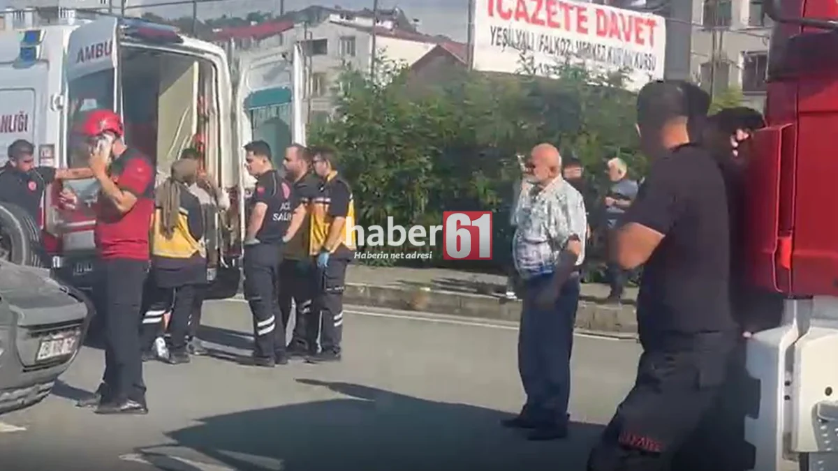 Trabzon'da otomobil bariyerlere vurup takla attı! 4 yaralı