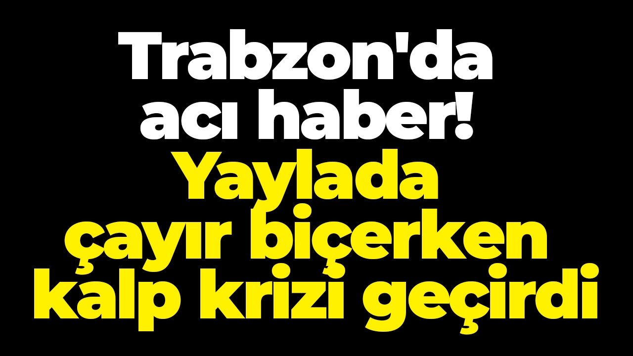 Trabzon'da acı haber! Yaylada çayır biçerken kalp krizi geçirdi