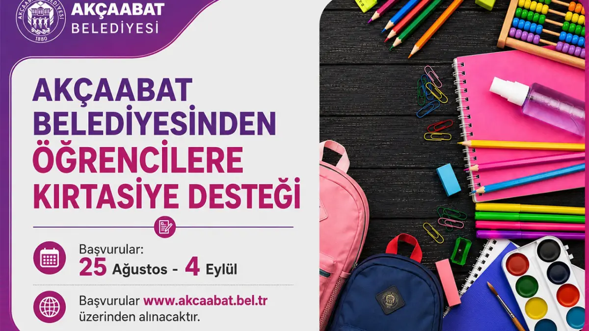 Akçaabat Belediyesi’nden öğrencilere kırtasiye desteği