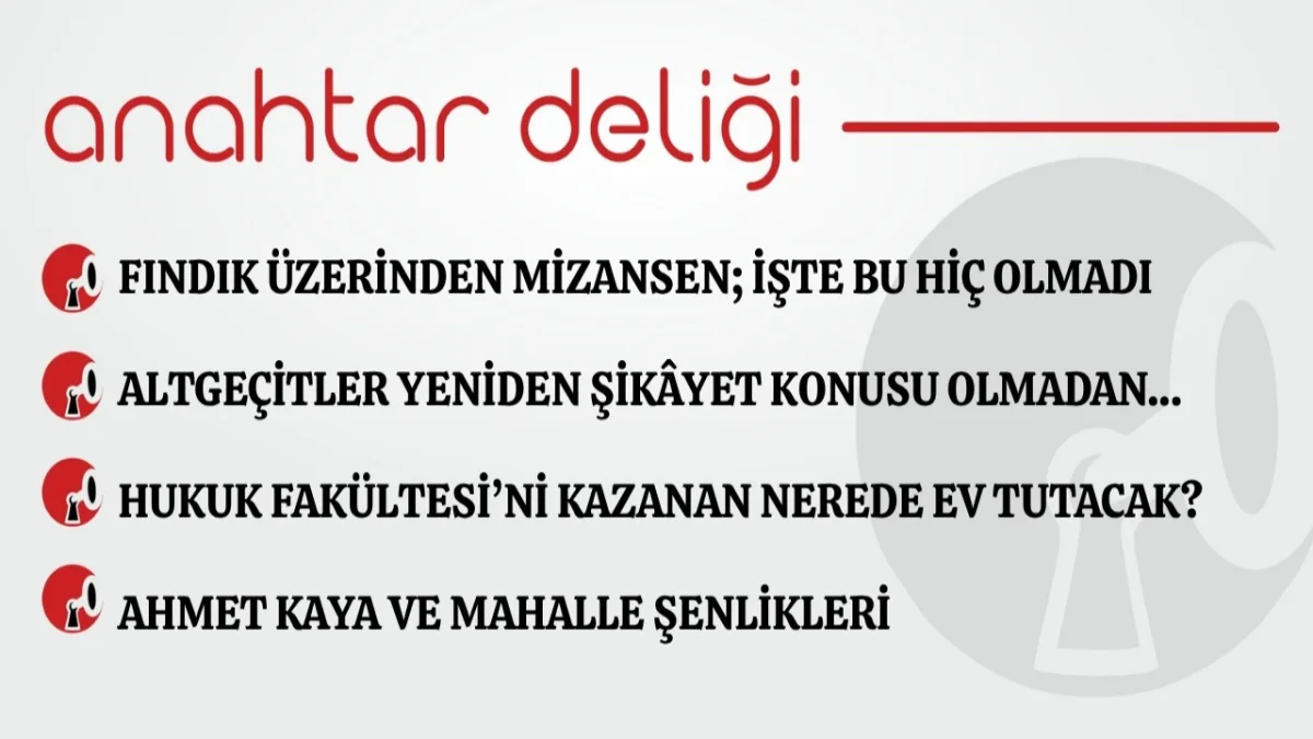 Anahtar Deliği 21.08.2026 Fındık üzerinden mizansen; İşte bu hiç olmadı