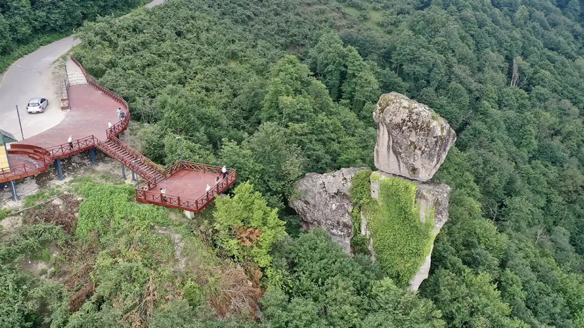 Giresun’un sıra dışı “Gelin Kayası” turizme kazandırıldı