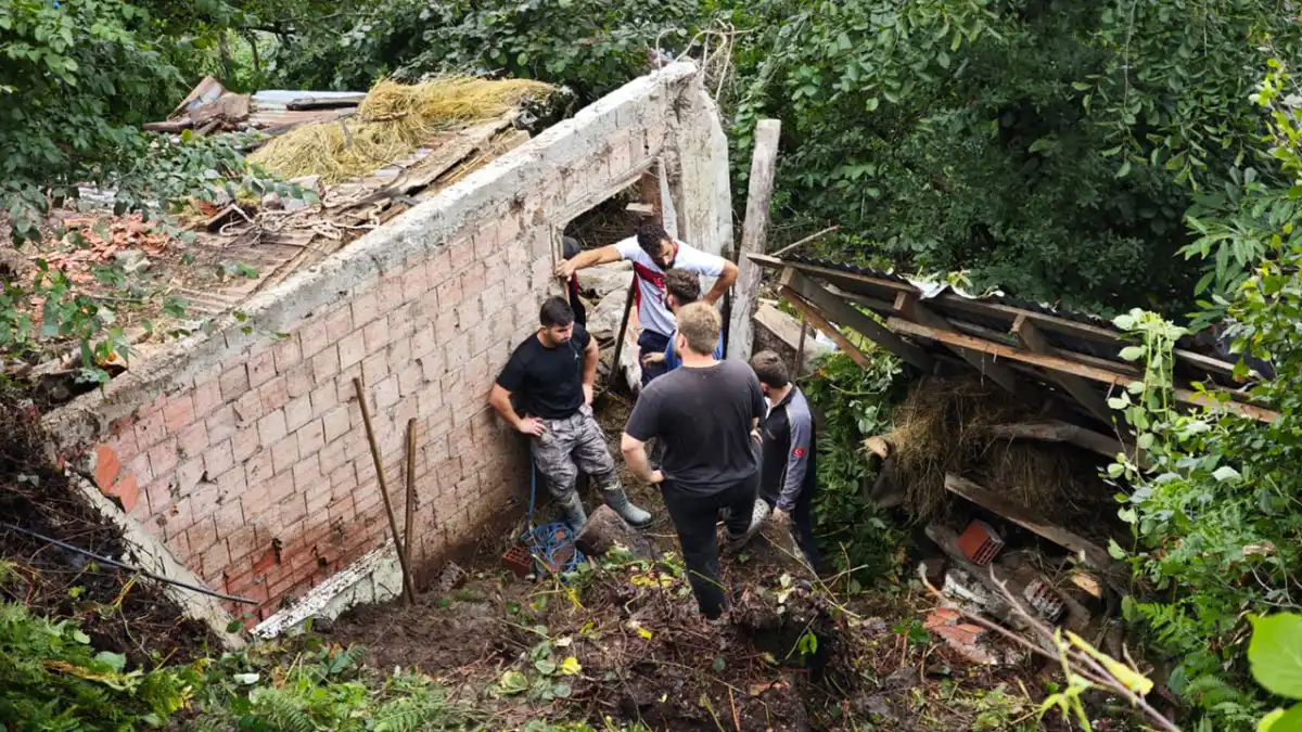 Ordu’da heyelan ahırı yuttu! 5 büyükbaş telef oldu