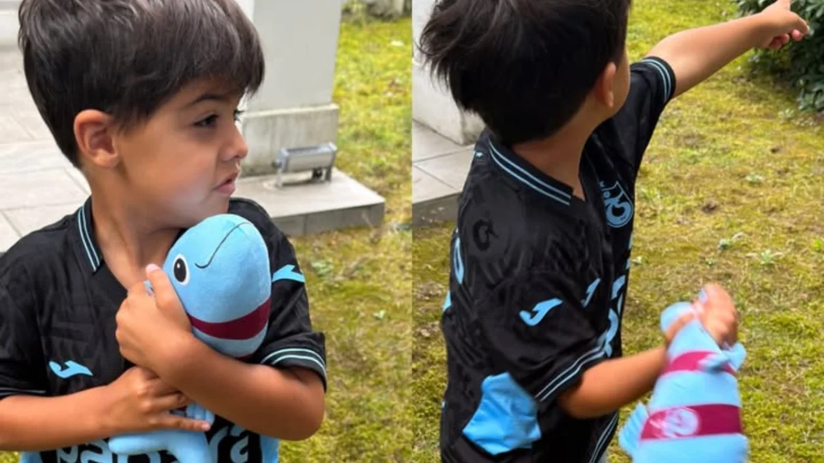 Ozan Tufan’ın Oğlu Aren’den Trabzonspor Sevgisi! Elinden Düşürmediği Hamsiye Verdiği İsim  Görenleri Gülümsetti