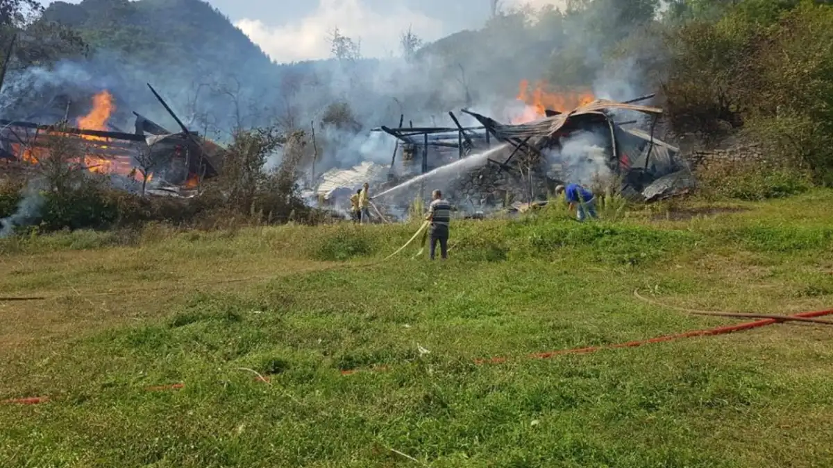 Şavşat’ta yangın paniği: 4 hanenin yaşam alanı zarar gördü