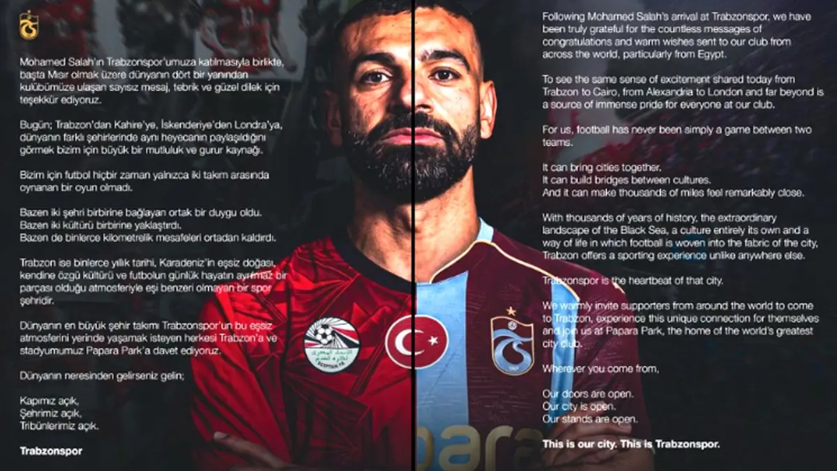 Trabzonspor’dan Salah sonrası dünyaya davet: “Kapımız açık, şehrimiz açık”