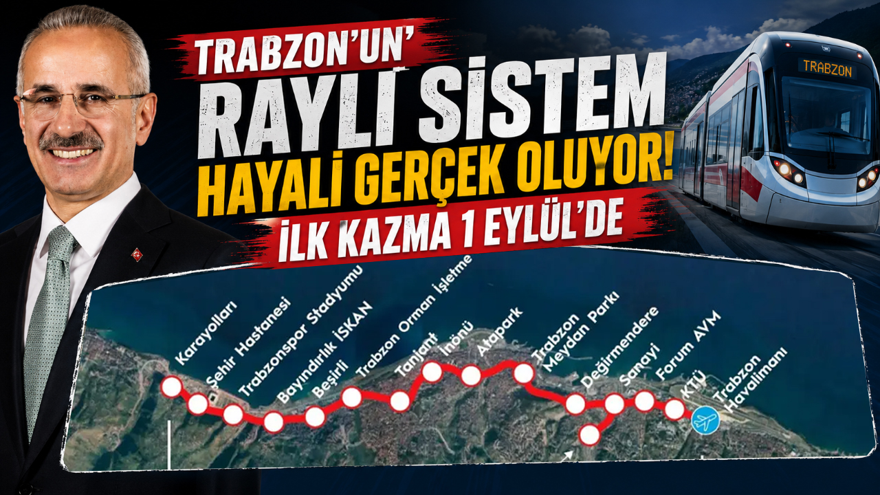 Trabzon’un Raylı Sistem hayali gerçek oluyor: İlk kazma 1 Eylül’de