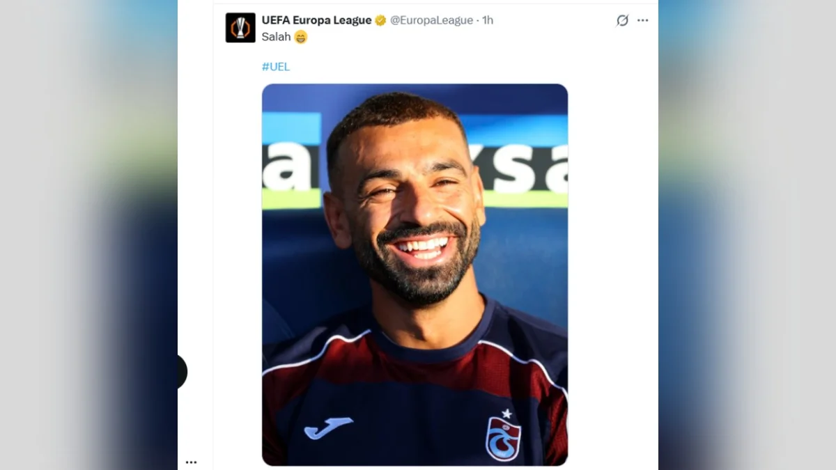 UEFA Avrupa Ligi Hesabından Bordo Mavili Muhammed Salah paylaşımı