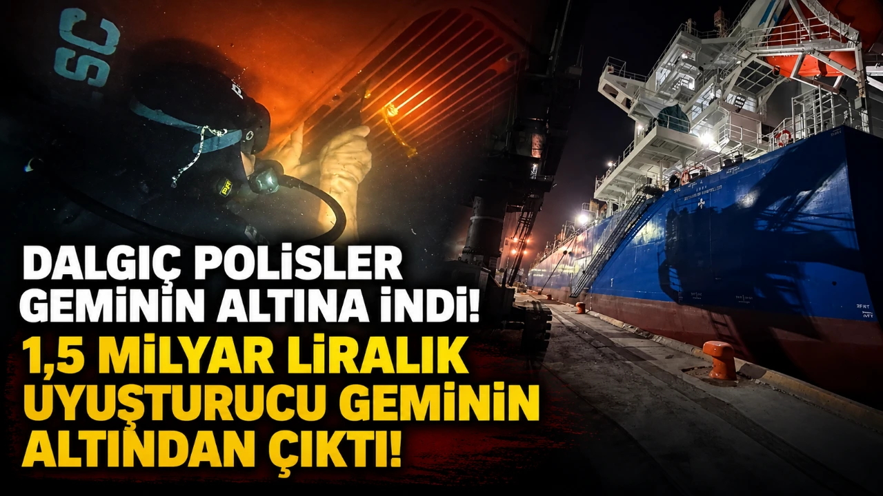 Gemi altındaki gizli bölme ortaya çıktı! 1,5 Milyar liralık uyuşturucu çıktı!