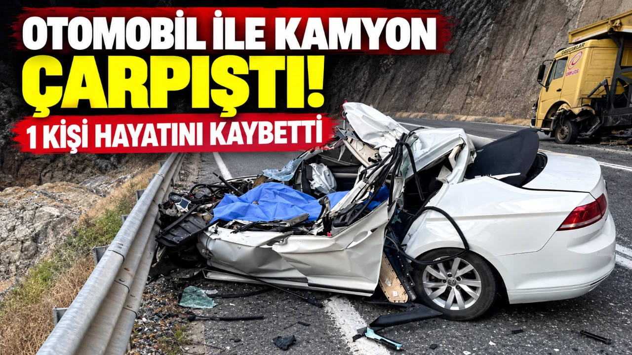 Otomobil ile kamyon çarpıştı, 1 kişi hayatını kaybetti
