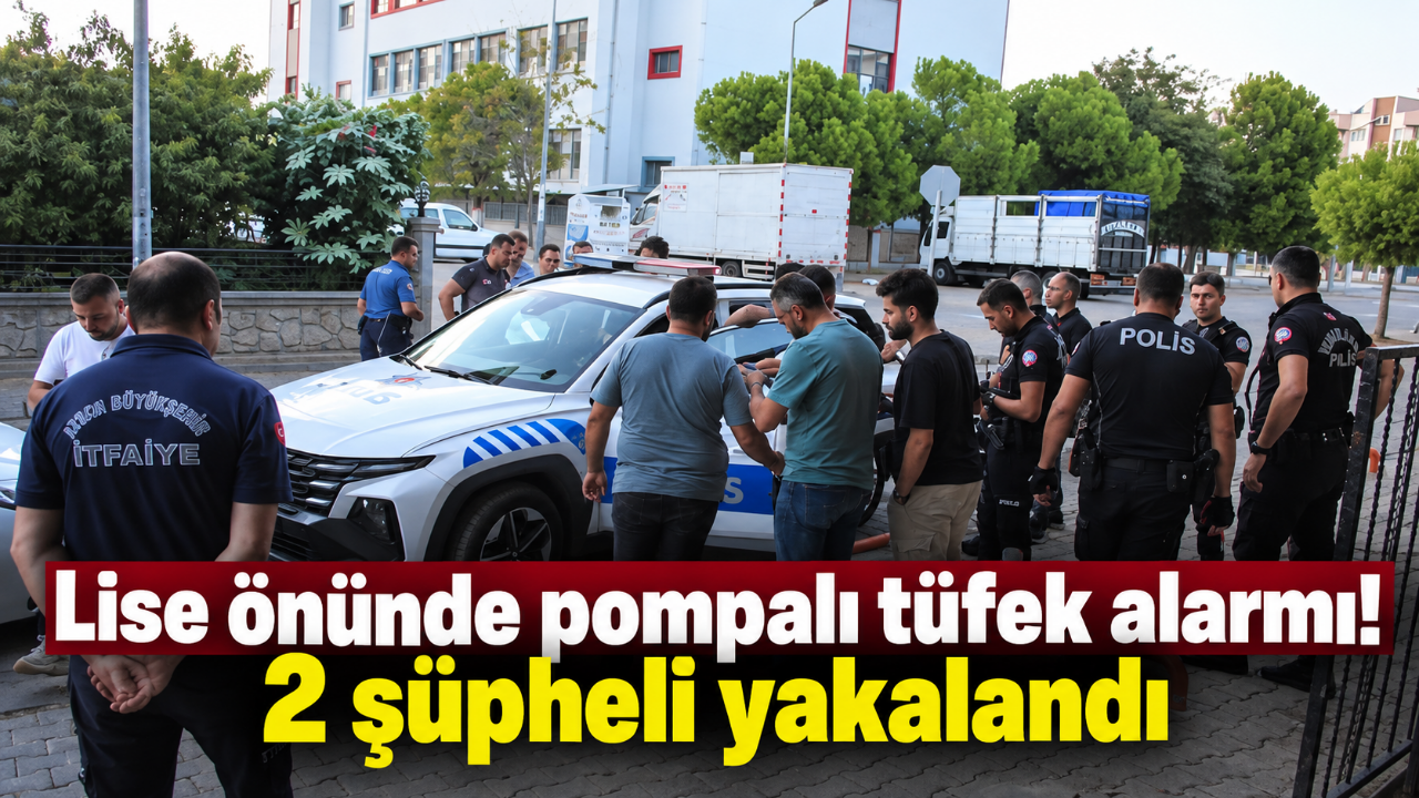Lise önünde pompalı tüfek alarmı! 2 şüpheli yakalandı