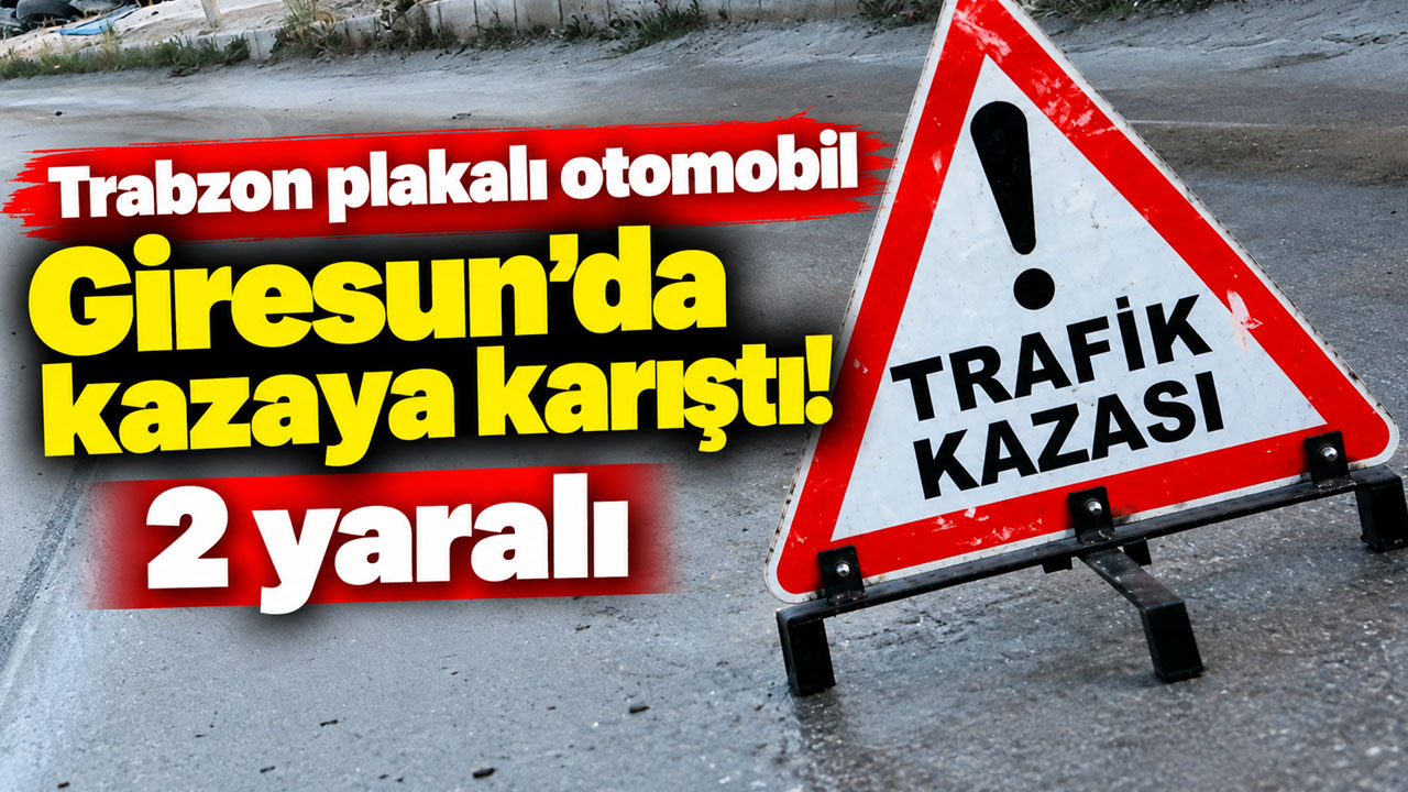 Trabzon plakalı otomobil Giresun'da kazaya karıştı! 2 yaralı
