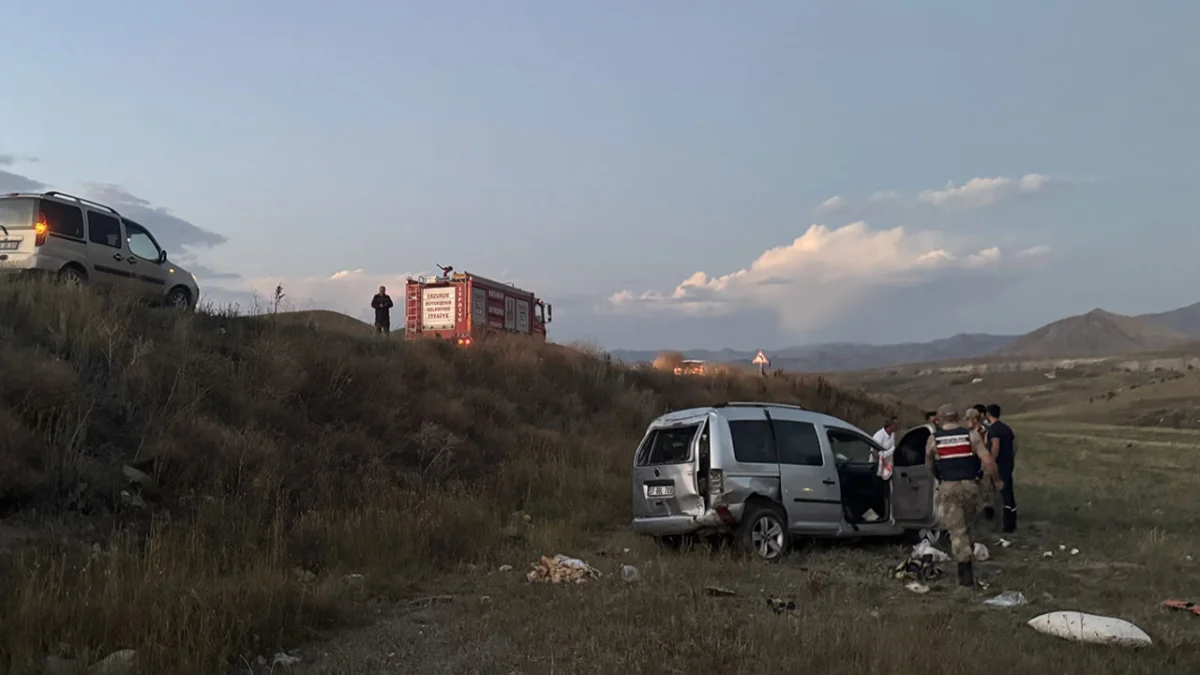 Erzurum-Artvin yolunda feci kaza! panelvan şarampole devrildi