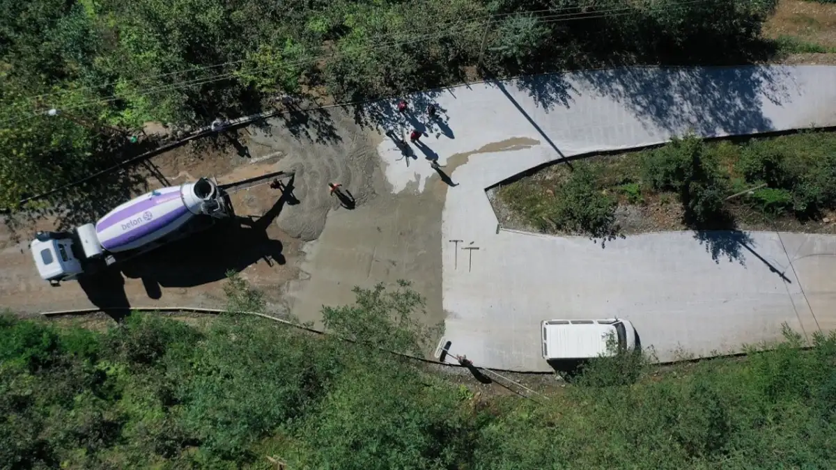 Ordu’da mahalle yolunda beton çalışması tamamlandı